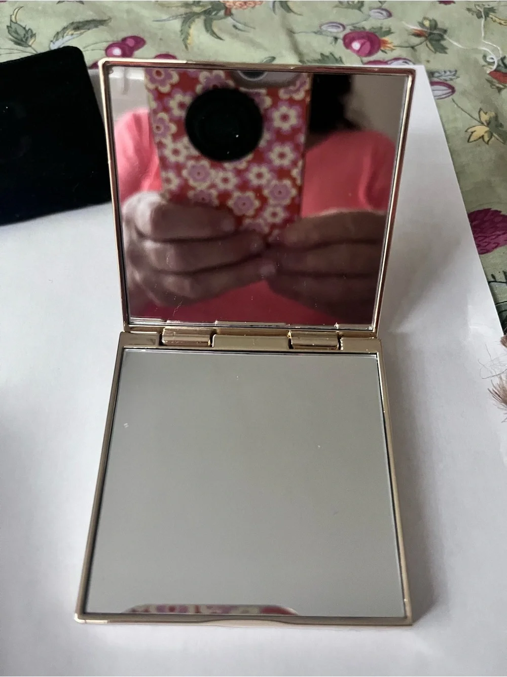 Jimmy Choo Logo Compact Mirror with Velvet Pouch